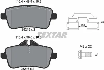 Produktbild von Textar Bremsbeläge hinten für Mercedes W166 C292 ML 63 AMG
