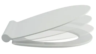 Produktbild von WC Sitz - Toilettensitz Slim - Weiß - 42 × 36 Cm - Selbstschließend - Antibakteriell - - Duroplast - Toilettendeckel