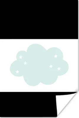 Produktbild von MuchoWow® Poster Wolke - Sterne - Pastell - Kinder - Baby 120x80 cm - Bilder