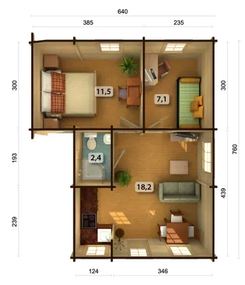 Produktbild von Palmako Gartenhaus Emily 39,2 m² aus Holz Gartenhaus mit 70 mm Wandstärke Holzhaus Fußboden inklusive Blockbohlenhaus Satteldach