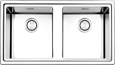 Produktbild von Apell Linear Plus LNP862IBC, Aufsatzwanne, Rechteckig, Edelstahl, Edelstahl, 2 Becken, Rechteckig