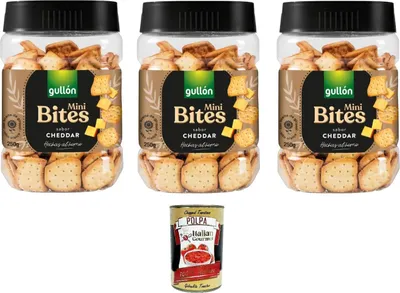 Produktbild von 3x Gullon Crackers Cheddar 250Gr + Italian Goumet polpa 400g