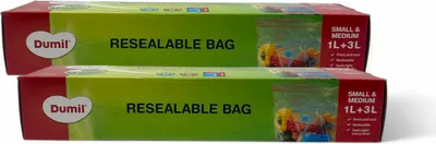 Image de Sacs de congélation refermables de Dumil - 25 pièces de 1 litre + 25 pièces de 3 litres - paquet avantageux de 2 pièces