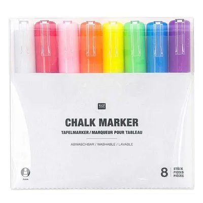 Produktbild von 8 Kreidetafel-Marker - Regenbogen