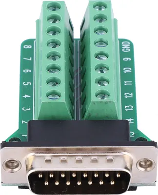 Image de 2Pcs DB15-G2-00 DB15 to Terminal Block Board Male Connector Riveting Tooth Type