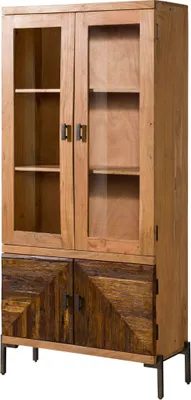 Produktbild von MASSIVMOEBEL24 Vitrine Altholz 90x40x198 natur lackiert LYON #160