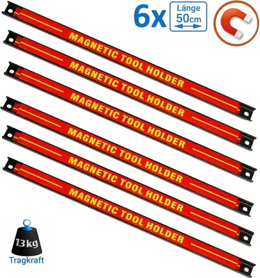 Produktbild von 6x Magnetleiste 50cm Magnet Werkzeughalter Werkzeugleiste Halterung SN3521-6