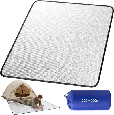 Zdjęcie produktu dla Izolacyjna mata do spania z pianki aluminiowej, 200x200 cm, składana, idealna na camping
