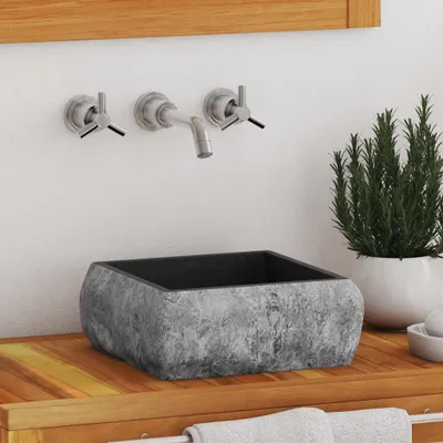 Produktbild von "2026 Promotion" Waschbecken Schwarz 30x30x13 cm Marmor - Waschbecken CC1320
