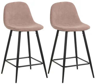 Immagine prodotto di Set 2 Sgabelli 43x40x91,5 cm in Velluto Rosa