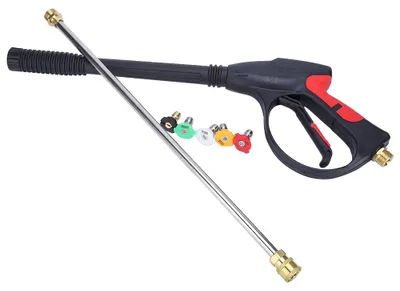 Produktbild von Waschpistole, Stahlstab-Autospritzpistole, 60 ℃ Höchsttemperatur, Hochdruck, mit 5 Düsen für die Reinigung von Wohnverkleidungen