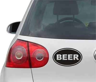 Produktbild von Aufkleber / Autoaufkleber - JDM - Die cut - BEER EURO OVAL - Folie Auto Decal Sticker - schwarz - 139mmx86mm