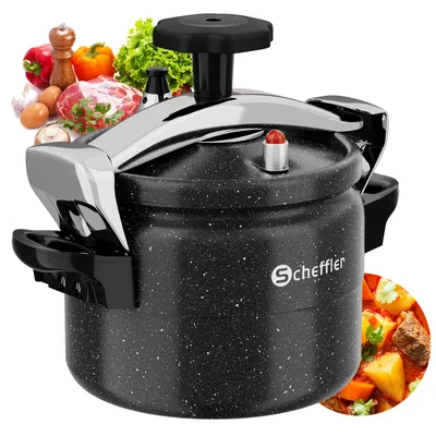 Produktbild von Schnellkochtopf Scheffler Schnellkochtopf Induktion Dampfkochtopf (3 L, Ø 18cm), für alle Herdarten, Pressure Cooker Mit 3 Sicherheitssystem,Schwarz