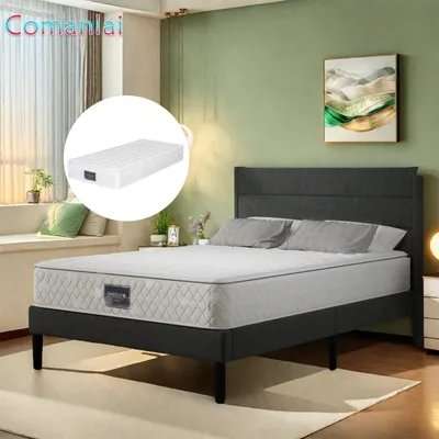 Produktbild von Comanlai 90 x 200 cm Boxspringbett, Einzelbett, leiser Matratze mit atmungsaktivem Bezug, 25 cm Höhe, weiß