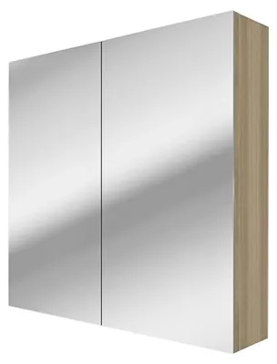 Produktbild von Spiegelschrank Badspiegel Badezimmer Spiegel City 80cm braun Eiche ohne LED Beleuchtung