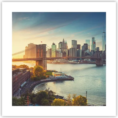 Produktbild von Poster - Poster ohne Rahmen - New York Brücke - 40x40 cm - Wand Bild - Wanddeko - Wandbilder - Kunstposter - Wandposter - Bilder - Kunstdruck - Wanddekoration - Wandbild - P2XAC40x40-4047