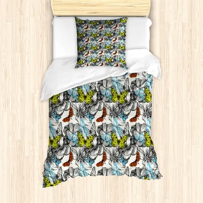Produktbild von ABAKUHAUS Teal Bettbezug Set für Einzelbetten, Retro Tupfen künstlerisch, Milbensicher Allergiker geeignet mit Kissenbezug, Weiß Teal