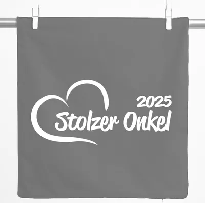 Produktbild von Huuraa Kissenbezug Stolzer Onkel 2025 Herz 40x40cm Steel Grey Baumwolle Dekokissenbezug Geschenkidee