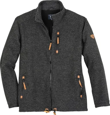 Produktbild von Brigg XXL Fleecejacke Strickoptik anthrazit melange