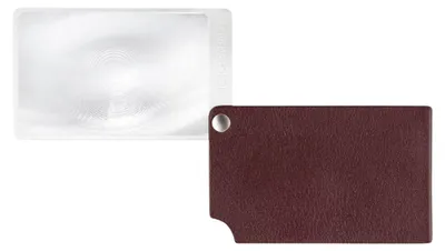 Obrázek produktu pro Kapesní lupa visoPOCKET ve formátu kreditní karty se superplochou čočkou, barva: červená