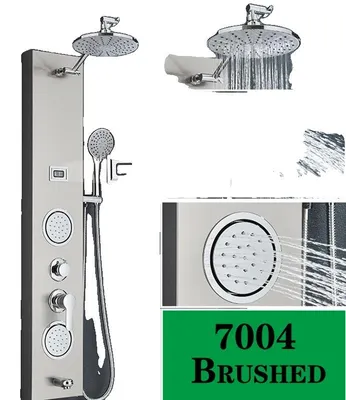 Obrázek produktu pro Sprchový panel, dešťová hlavice, otočné masážní trysky, 7004 nikl