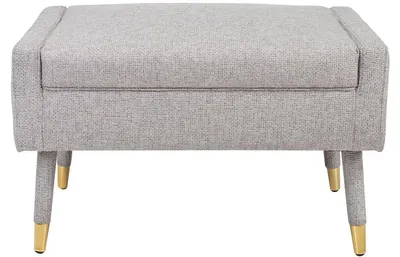 Produktbild von Casa Padrino Luxus Fußhocker Grau / Gold 76 x 62 x H. 46 cm - Wohnzimmer Hocker im Neoklassichen Stil - Designer Wohnzimmermöbel