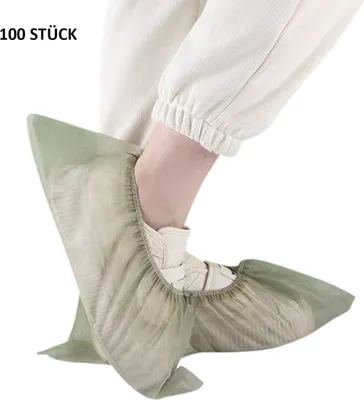 Produktbild von 100 Stück Schuhüberzieher Einweg Vliesstoffe Schuhüberzieher, Farbe: Grün