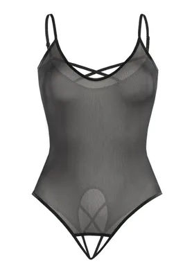 Produktbild von Teyli Mesh-Bodysuit mit dünnen Trägern Silvia Female 2434 schwarz L/XL