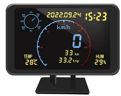 Productafbeelding van Digitale GPS Snelheidsmeter en Kilometerteller met HUD-display en Oversnelheidsalarm