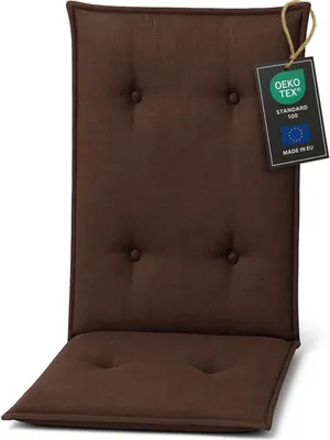 Obrázek produktu pro Pillows24 Polštář pro venkovní židle -120x50x8 cm / Hnědá / Prošívané - Polštář, sedák na židli, sedák na zahradní nábytek, zahradní židle