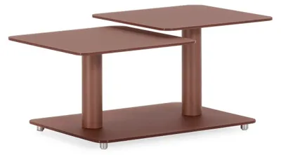Image de CALICOSY - Table basse pivotante avec plateaux carrés en verre L114 cm - KAYA