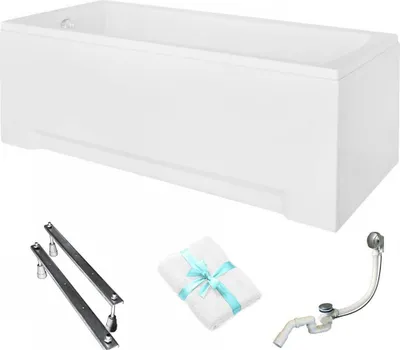 Produktbild von Aqua For You | Badewanne - Besco Rechteckbadewanne - 160 x 70 Cm - Antibakterielle Beschichtung - Acryl - mit Siphon - mit Verkleidung