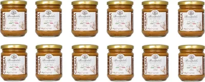Produktbild von 12x Brontedolci Crema Spalmabile di Nocciola Streichfähige Haselnusscreme 190g in Glas aus Sizilien mit 40% Haselnüssen