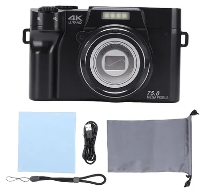 Obrázok produktu pre Digitálny fotoaparát s rozlíšením 4K, 12-násobný optický zoom, Wi-Fi, 75 MP, prenosný, automatické zaostrovanie, kompaktný na cestovanie