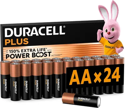 Zdjęcie produktu dla Baterie alkaliczne DURACELL Plus AA (24 sztuki), 1,5V, LR06