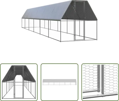 Obrázek produktu pro The Living Store Venkovní klec pro kuřata 2x12x2 m Pozinkovaná ocel