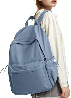 Image de Sac d'école bleu léger pour femme, sac à dos pour l'école et les voyages