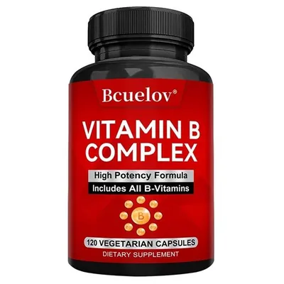 Produktbild von Vitamin B Complex (120 Kapseln) Nahrungsergänzungsmittel, Gehirn, Nervensystem, Immunsystem, Stoffwechsel, Energie, Herz, Allgemeine Gesundheit