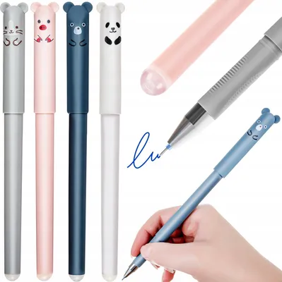 Image de Stylo effaçable - animaux 4 pcs.