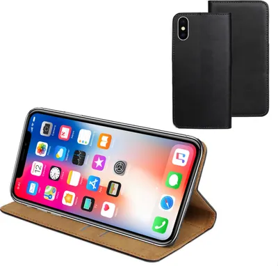 Produktbild von ECHT LEDER Buch Klapp Tasche Schutz Hülle Etui Case Cover für Apple IPhone XS