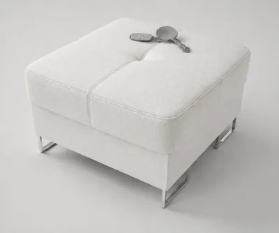 Produktbild von Ottomane Pufa Stoff Textil Ottoman Design Sitzbank Fußhocker Lounge Hocker Club