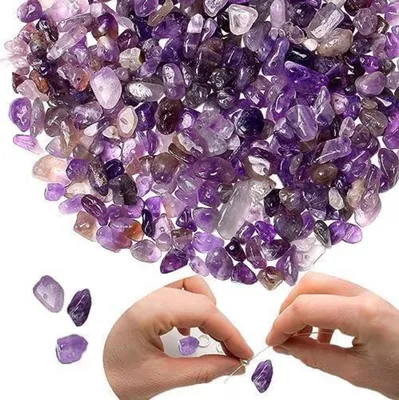 Immagine prodotto di Set di perle di cristallo 400 pezzi Ametista naturale Creazione di gioielli fai da te 5-8 mm