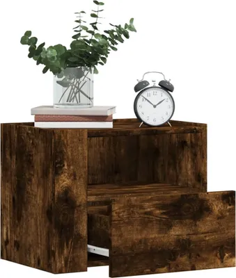 Produktbild von vidaXL Wand-Nachttisch Räuchereiche 45x30x35 cm