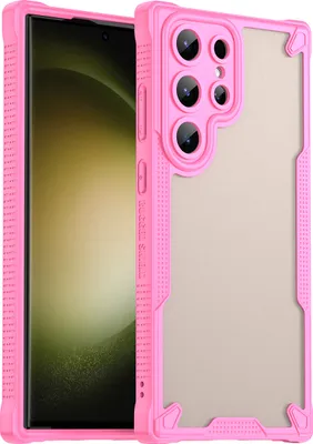 Immagine prodotto di Custodia protettiva per Samsung Galaxy S23 Ultra, lato posteriore traslucido opaco, custodia paraurti in TPU Rosa