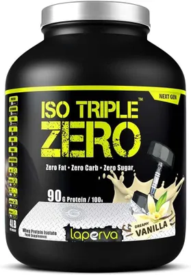 Produktbild von Laperva ISO Triple Zero Isolat Whey Protein , 1,8 kg, Vanilla – Über 27 g Protein pro Portion, 0 g Zucker, Kohlenhydrate & Fett, BCAA