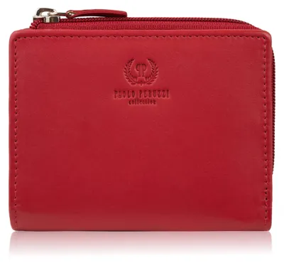 Produktbild von Portemonnaie aus Leder, klein, rot, horizontal, mit RFID Paolo Peruzzi SL-06-RD