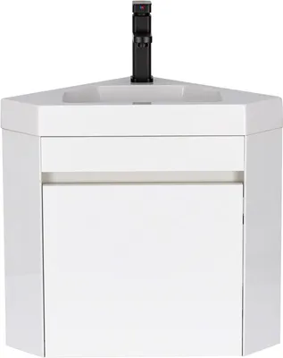 Produktbild von Waskom mit Unterschrank - Wandwaschbecken - Eckwaschbecken - Waschbecken für Gäste-WC - Kleiner Badezimmermöbel