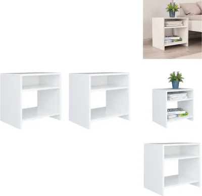Obrázek produktu pro vidaXL Noční stolky 2 ks. Bílé 40x30x40 cm materiál na bázi dřeva - Noční stolky