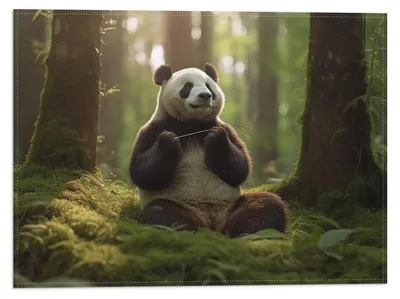 Productafbeelding van Vlag - Panda - Dier - Bos - 40x30 cm Foto op Polyester Vlag