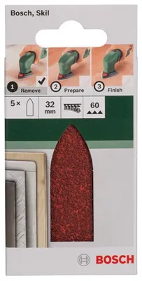 Produktbild von Schleifblatt-Set für Deltaschleifer, Adapter K=60, 5-tlg.